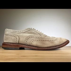 Allen Edmonds Neumok Bone Suede Wingtip Oxford